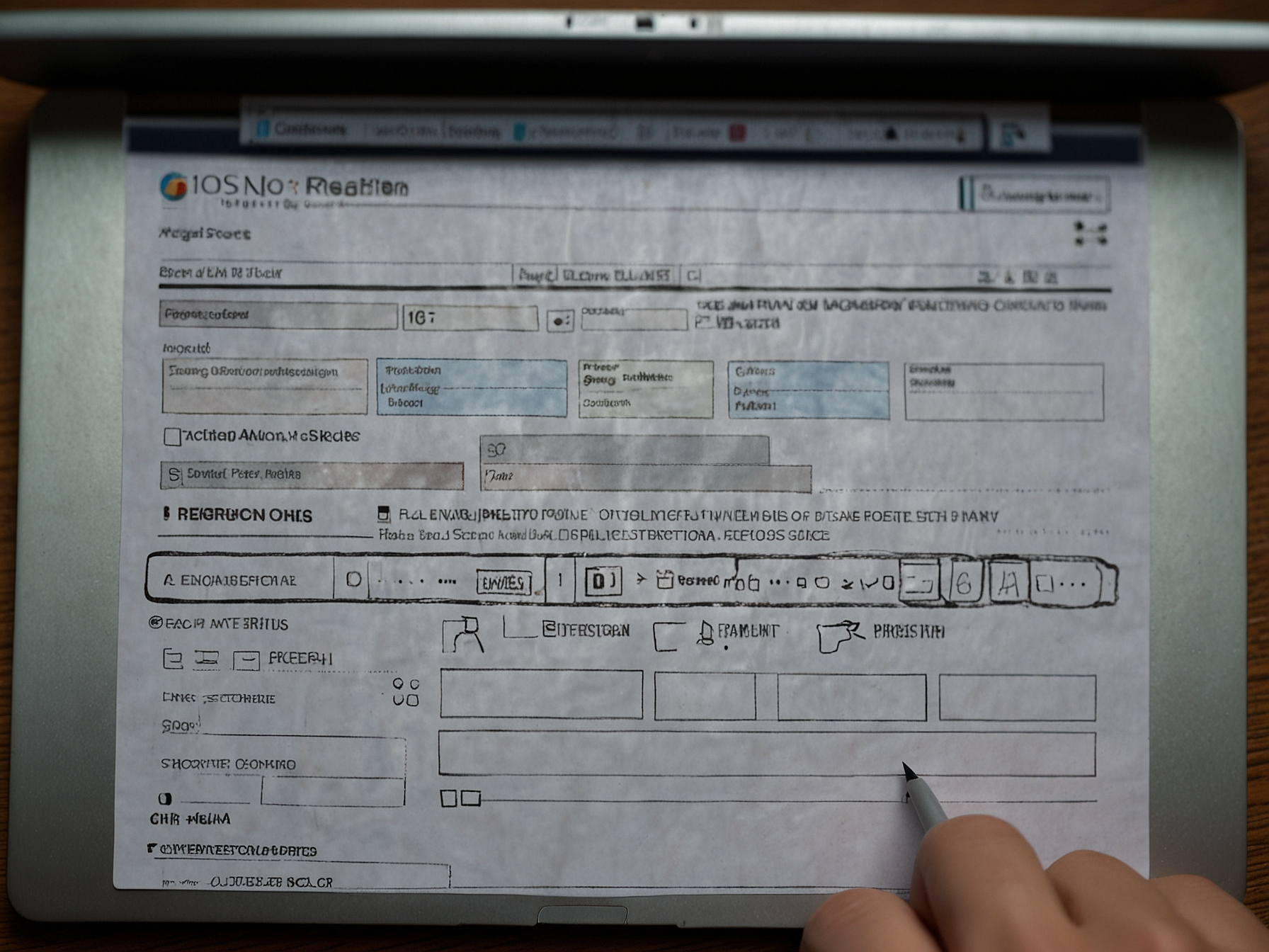 User registering on laptop